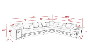 Lundberg Leather Sectional with Console