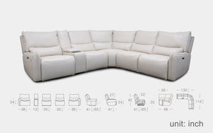 Daly Modern Sectional with Recliner