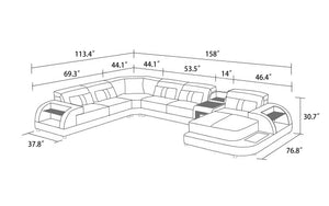 Piliu Modern U Shape Leather Sectional