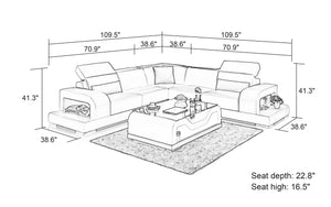 Gara Modern Leather Sectional