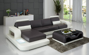 Tara Small Modern Leather Sectional