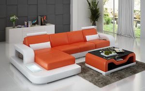 Tara Small Modern Leather Sectional