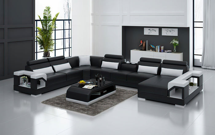 Talos Modern U-Shape Leather Sectional