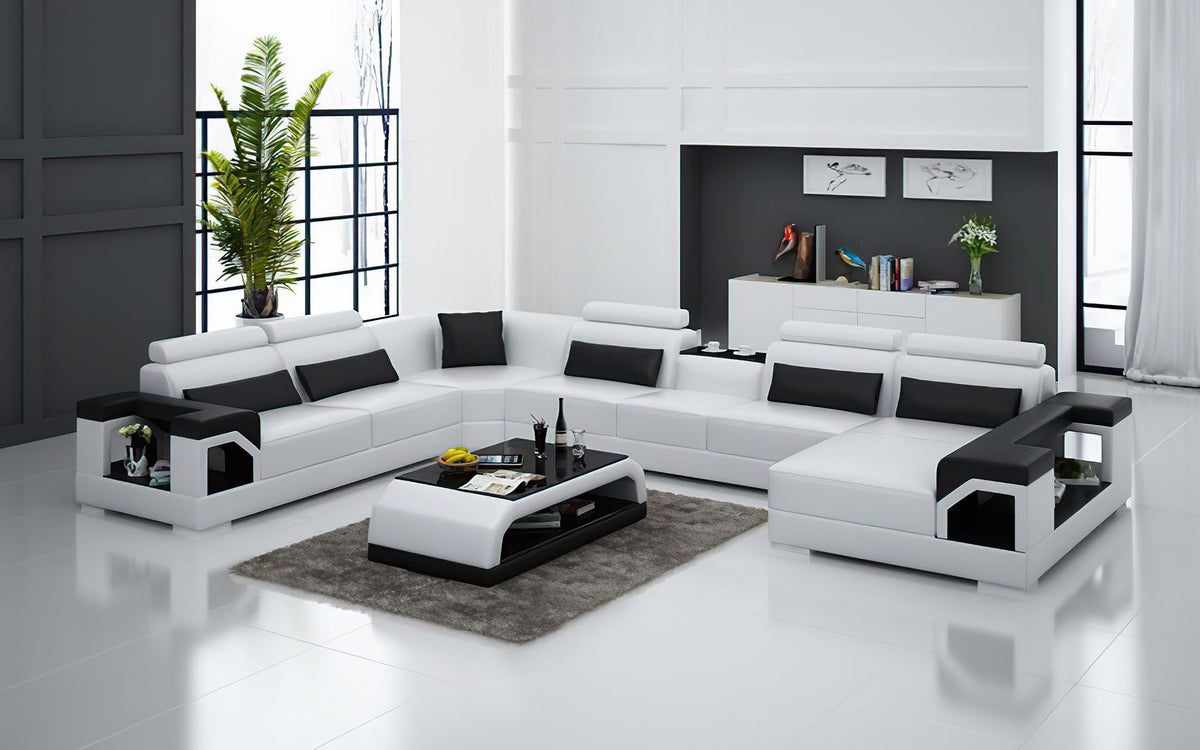 Talos Modern U-Shape Leather Sectional