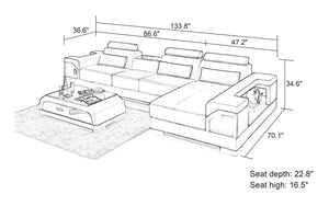 Talos Small Modern Leather Sectional