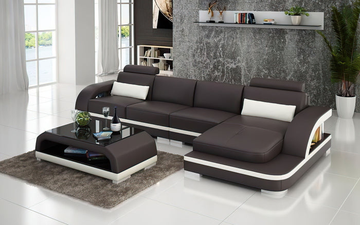 Nexso Small Modern Leather Sectional