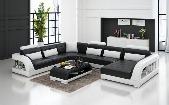 Lacus Modern U-Shape Leather Sectional