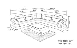 Lacus Modern Leather Sectional