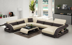Monte Modern U-Shape Leather Sectional
