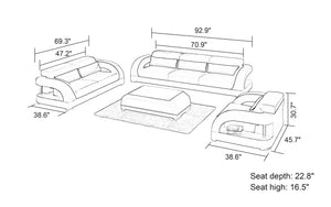 Monte Modern Leather Sofa Set