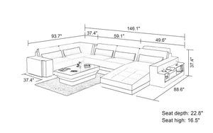 Silian Modern U-Shape Leather Sectional