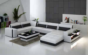 Silian Modern U-Shape Leather Sectional