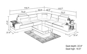 Giana Modern Leather Sectional