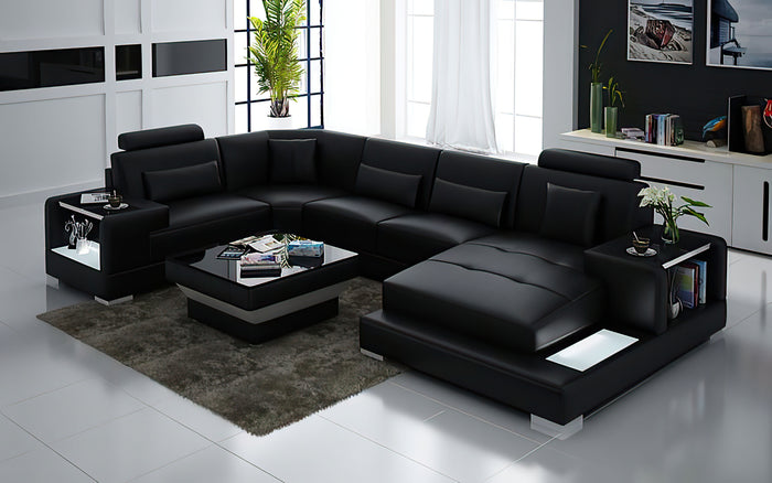 Giana Modern U-Shape Leather Sectional