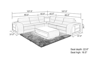 Poris Modern Leather Sectional