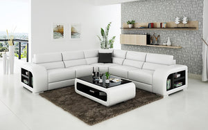 Poris Modern Leather Sectional