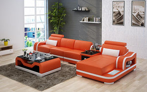 Asland Small Modern Leather Sectional