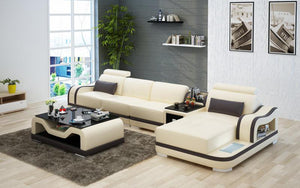 Asland Small Modern Leather Sectional