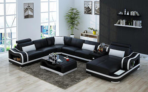 Asland Modern U-Shape Leather Sectional