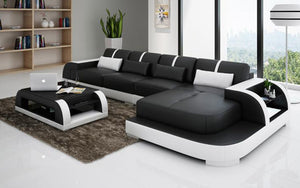 Syras Small Modern Leather Sectional