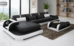 Syras Small Modern Leather Sectional