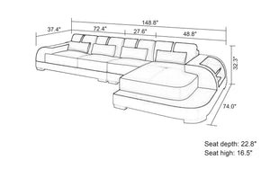 Syras Small Modern Leather Sectional