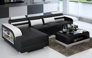 Eleese Small Modern Leather Sectional