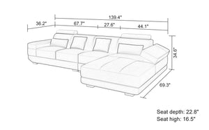 Gileanas Small Modern Leather Sectional