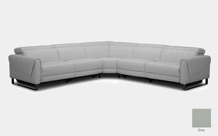 Haley Modern Leather Sectional with Recliner