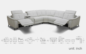 Rium Modern Leather Sectional With Recliners