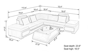 Lanz Modern Leather Sectional