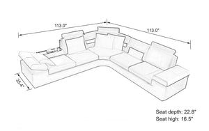 Lindum Modern Leather Sectional