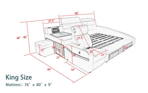 Upgraded Monica Multifunctional Smart Bed | Futuristic Furniture