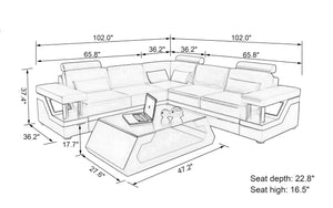 Emerson Modern Leather Sectional