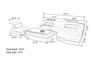 Hybra Small Modern Leather Sectional