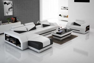 White Leather Sectional