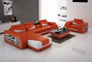 Brown Leather Sectional