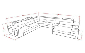 Martinelli Modern Large Leather Sectional With Storage