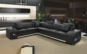 Giada Leather Sectional with LED Lights