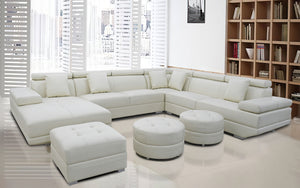 Merdell Modern U-Shape Leather Sectional