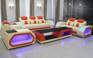 Omont Modern Leather Sofa Set