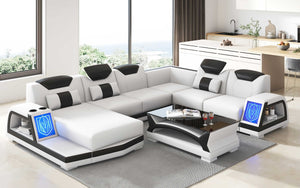 Vincenzo Futuristic Modern Sectional With Illuminating LED