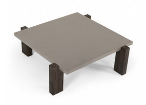 Arezzo Dark Grey & Walnut Square Coffee Table