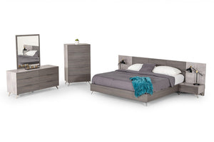 Brubon Modern Faux Concrete & Grey Bed