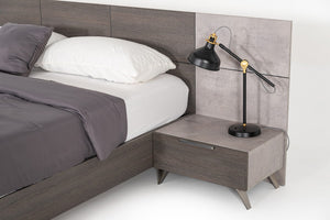 Brubon Modern Faux Concrete & Grey Bed