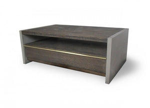 Cetona - Modern Dark Grey Concrete & Walnut Coffee Table