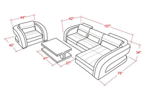 Hennessey Mini Modern Leather Sectional