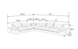 Yaphet Modern Leather Sectional