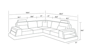 custom-made modern leather sectional With Illuminating LED Customize Design 