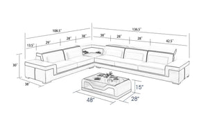 Althea Ulta Modern Leather L-Shape Sectional Couch